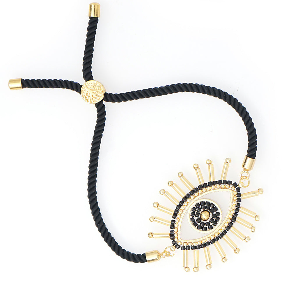 Pulsera de Ojo Turco Tejida a Mano con Cuentas de Miyuki.