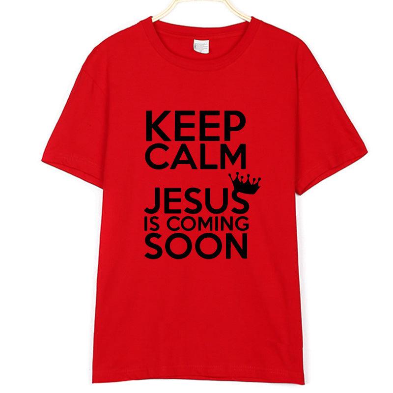 Camiseta “Keep Calm Jesus” – 100% Algodón, Estilo Unisex