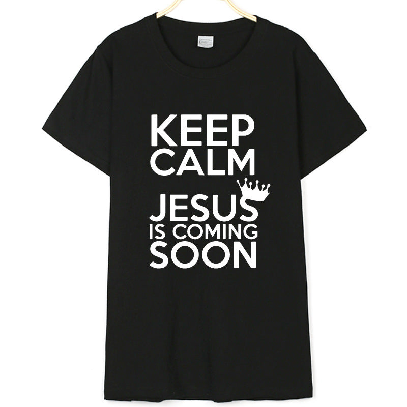 Camiseta “Keep Calm Jesus” – 100% Algodón, Estilo Unisex