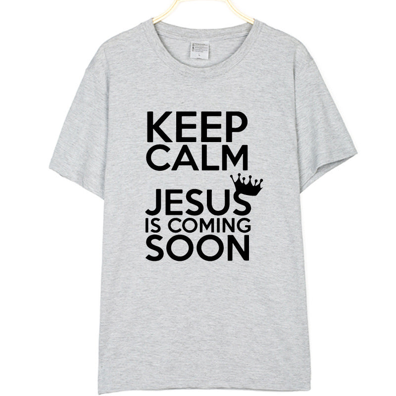 Camiseta “Keep Calm Jesus” – 100% Algodón, Estilo Unisex