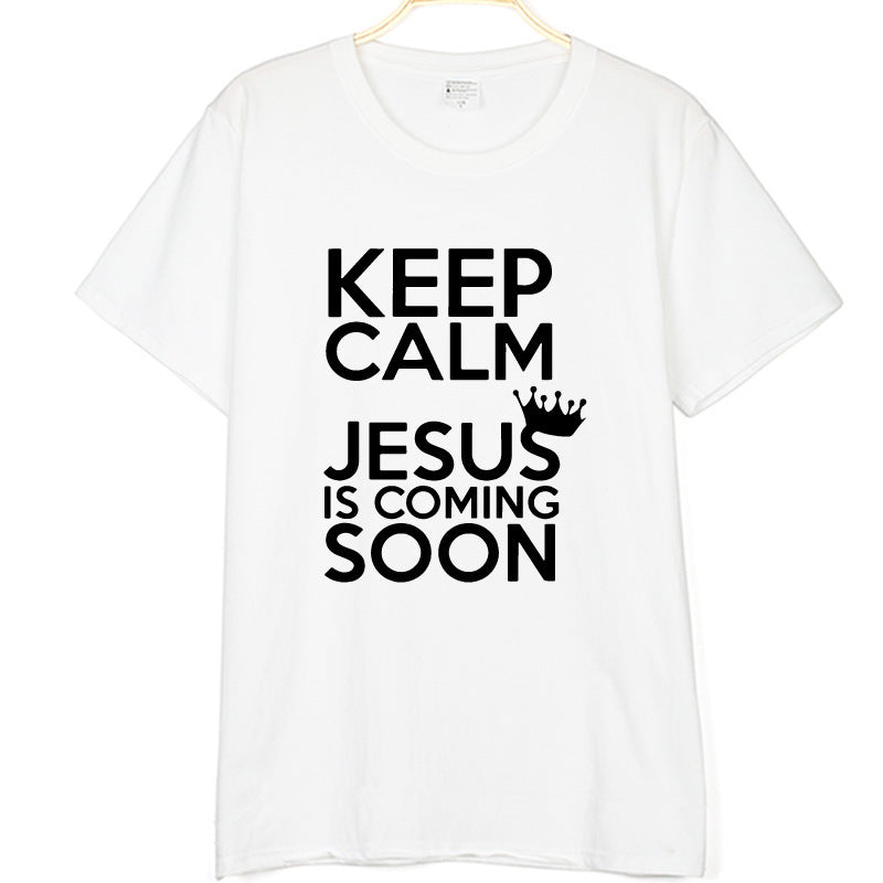 Camiseta “Keep Calm Jesus” – 100% Algodón, Estilo Unisex