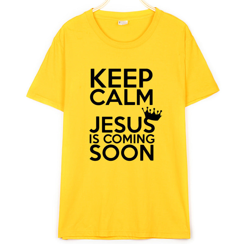 Camiseta “Keep Calm Jesus” – 100% Algodón, Estilo Unisex