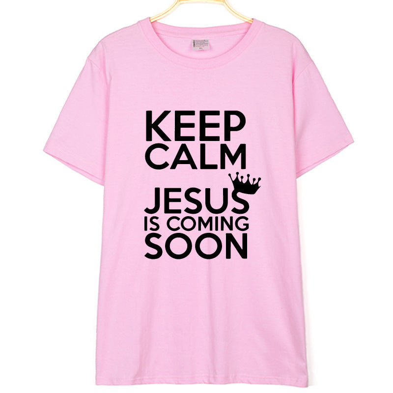 Camiseta “Keep Calm Jesus” – 100% Algodón, Estilo Unisex