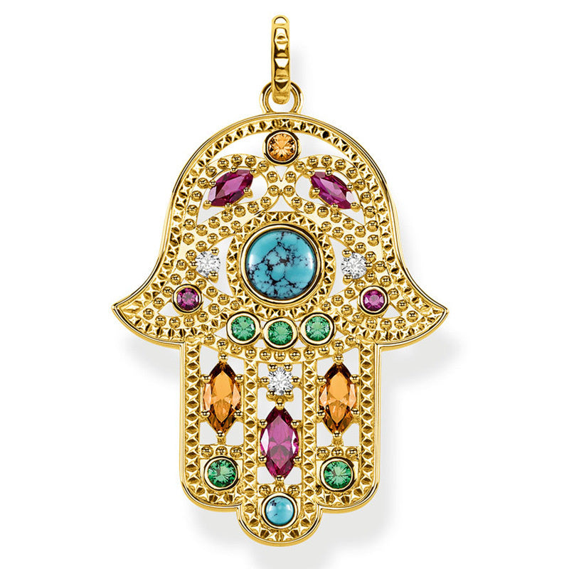 Colgante Hamza  de Cristal Natural — Protección y Elegancia en una Joya Única