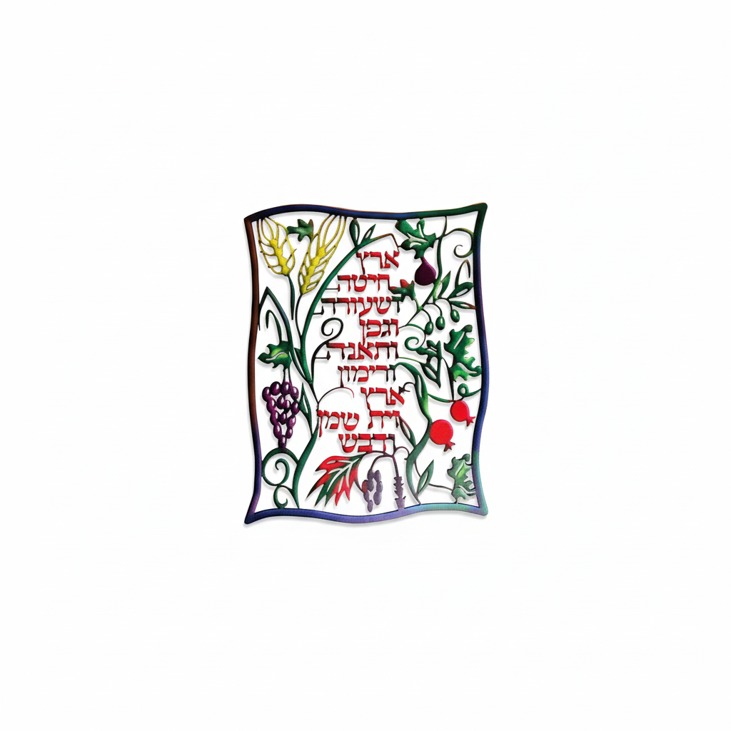 Adorno de pared Metálico “Shiv’at Haminim” (Las Siete Especies de Israel)