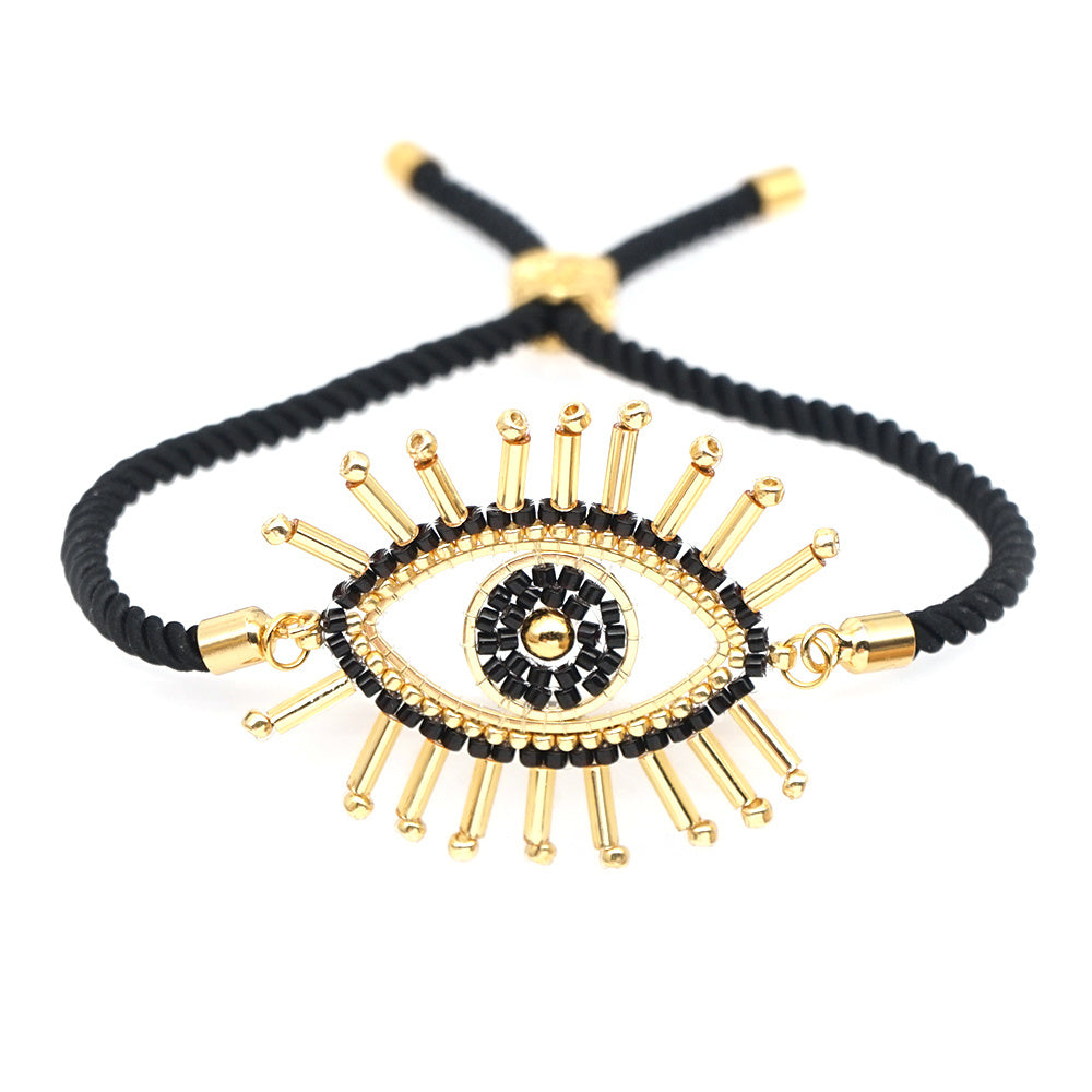 Pulsera de Ojo Turco Tejida a Mano con Cuentas de Miyuki.