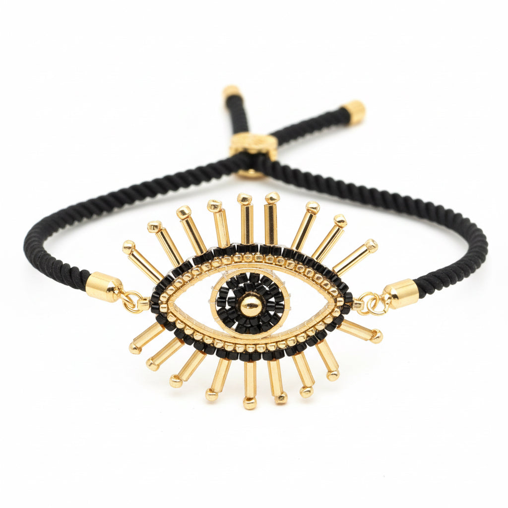 Pulsera de Ojo Turco Tejida a Mano con Cuentas de Miyuki.