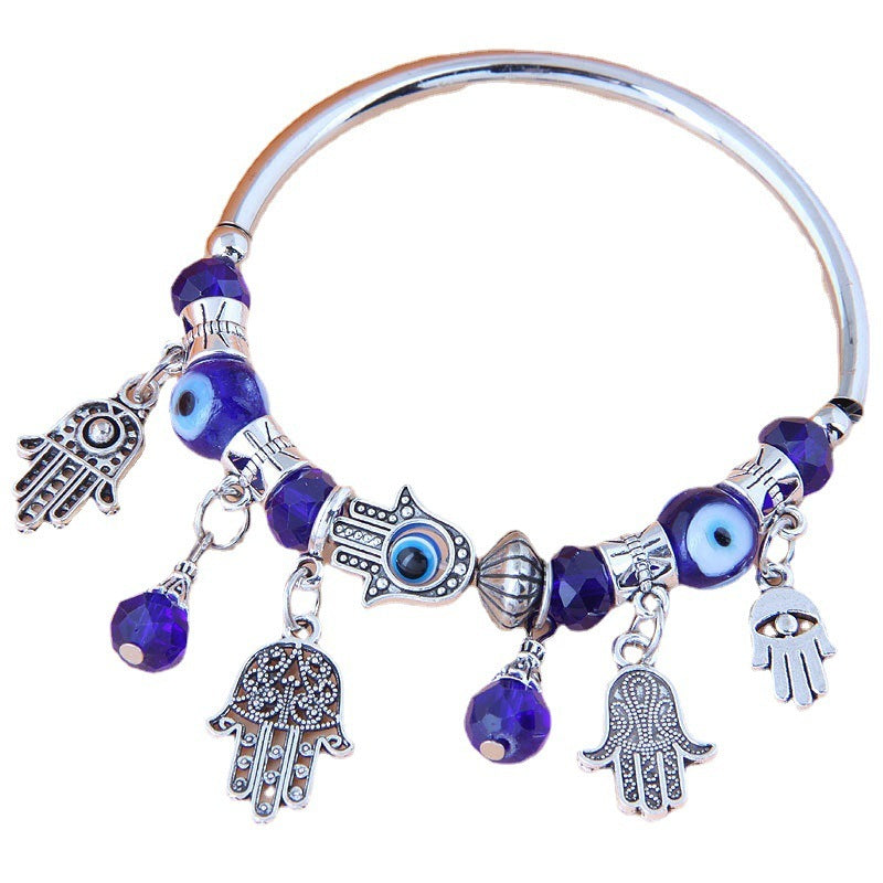 Accesorio de pulsera Ojo Turco con Cristales Artificiales – Elegancia y Protección para Mujer.