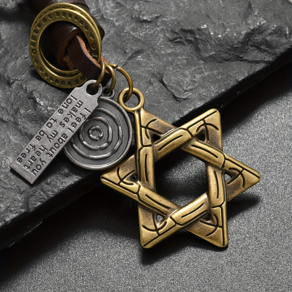 Llavero de Estrella De David  Metálico Vintage