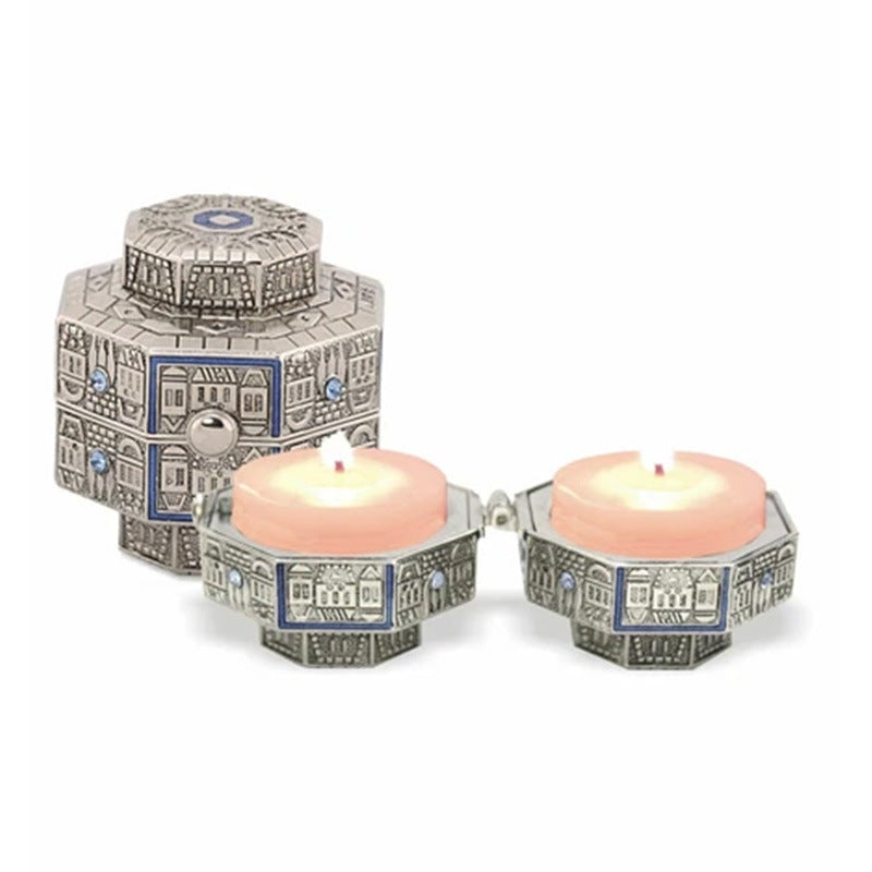 Jerusalem Travel Candle Holder Sabbath Candle Holder Israel Nickel Tea Light