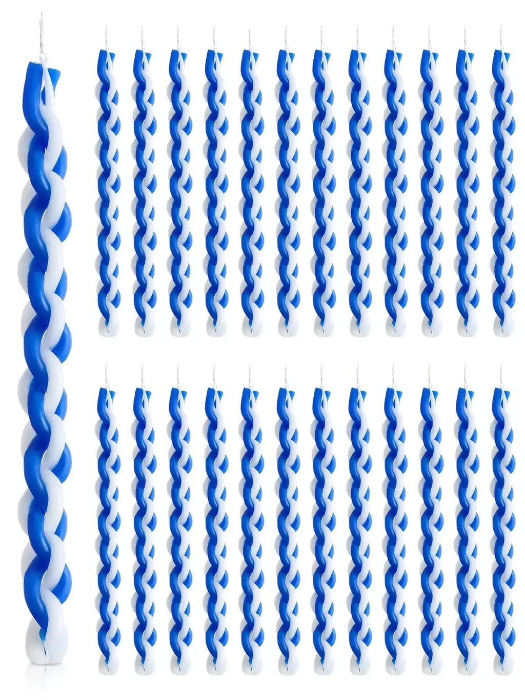 Vela de Havdalá Azul y Blanca — Hecha a Mano, los Colores de Israel