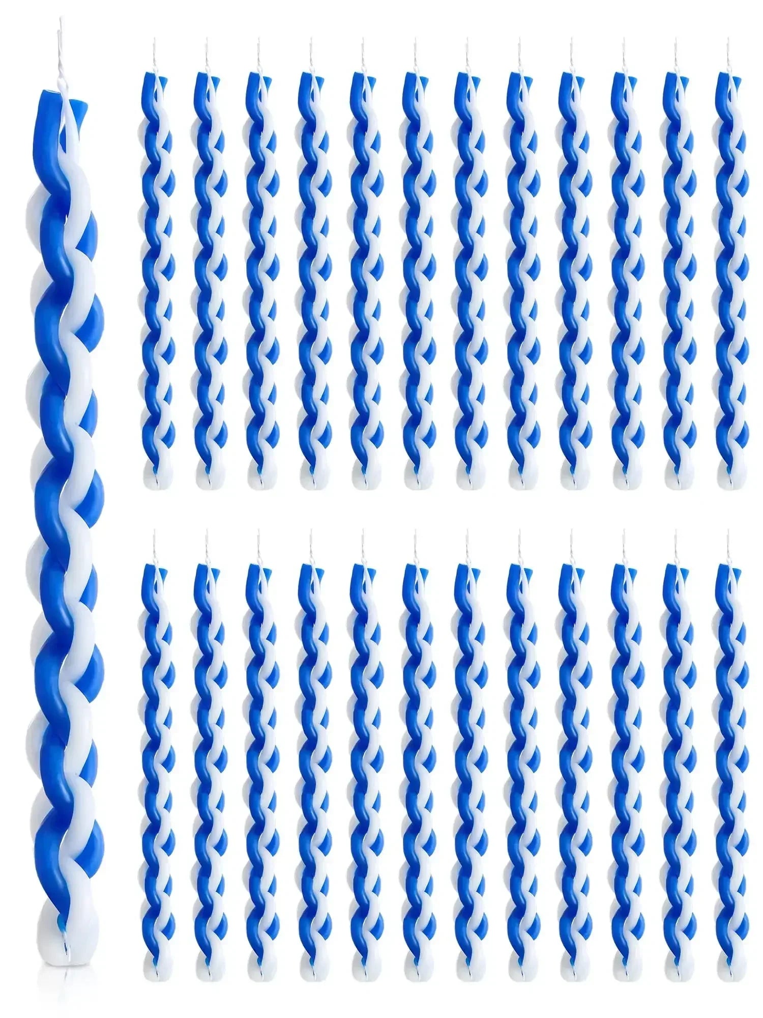 Vela de Havdalá Azul y Blanca — Hecha a Mano, los Colores de Israel