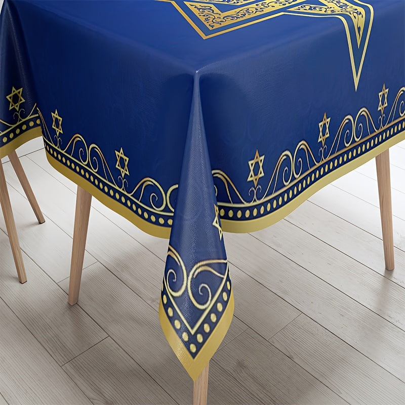 Mantel Elegante con Estrella de David — Decoración para Shabbat y Yom Tov.