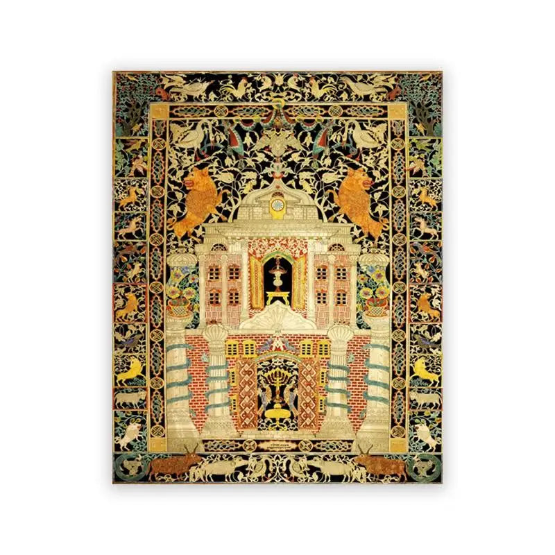 cuadro-con-motivos-judios-con-un-candelabro-representacion-de-las-12-tribus